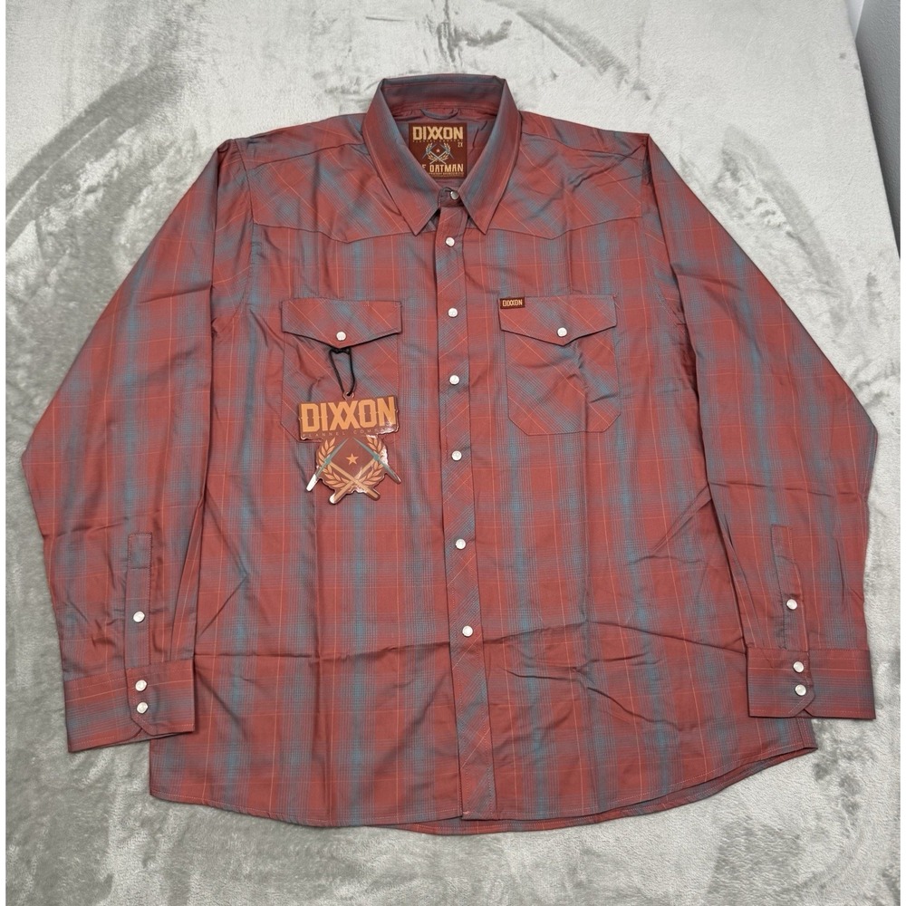DIXXON Flannel Pearl Snap Shirt Mens 2XL Oatman Red Turquoise Western Bamboo NWT